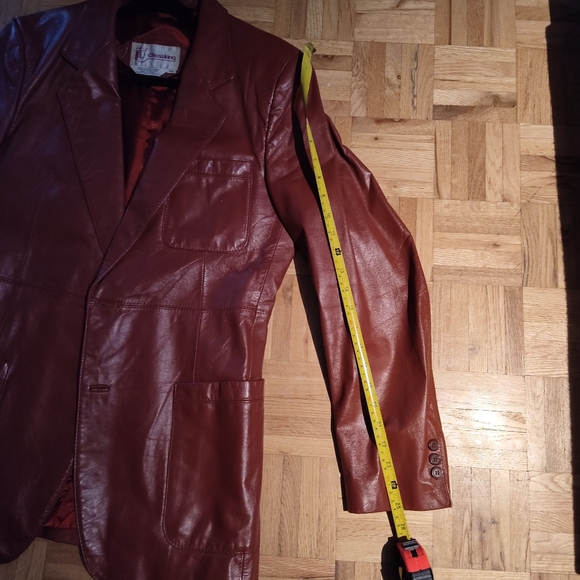 Vintage CHESS KING leather jacket/blazer lined with pockets - Sz 40 - Picture 15 of 16